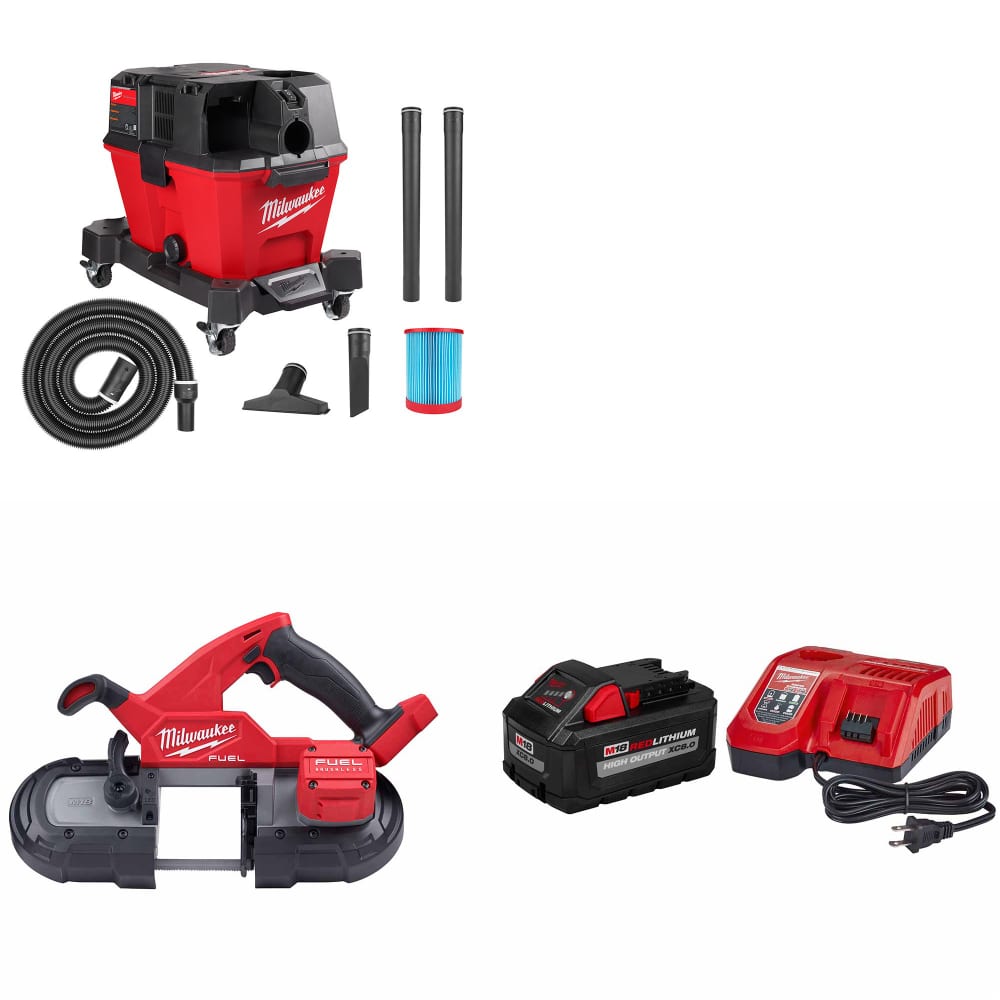 Milwaukee 0910-20 M18 FUEL Vacuum W/ 2829-20 M18 Band Saw & FREE Starter Kit