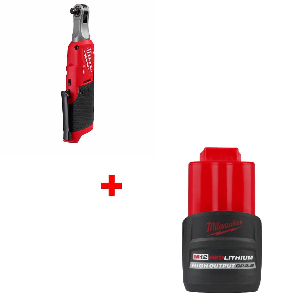 Milwaukee 2567-20 M12 FUEL™ 3/8 Ratchet w/ FREE 48-11-2425 M12 Battery Pack