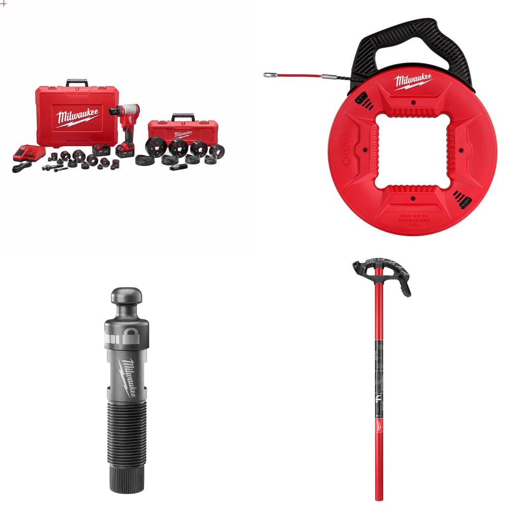 Milwaukee 2677-23 M18 6T Knockout Tool Kit W/ FREE Fish Tape, Stud & Bender