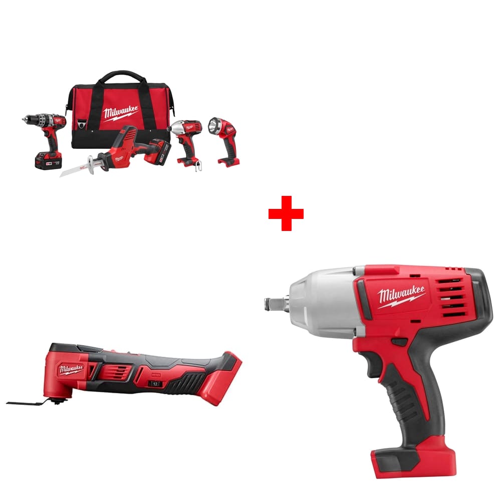 Milwaukee 2695-24 M18 4-Tool Combo Kit w/ FREE Multi-Tool & 1/2 Impact Wrench