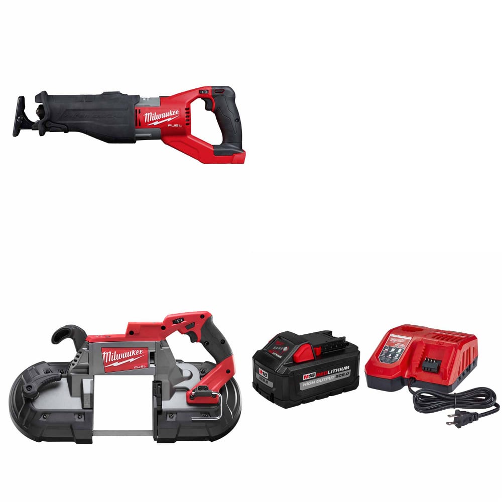 Milwaukee 2722-20 M18 FUEL SAWZALL W/ 2729-20 M18 Band Saw & FREE Starter Kit