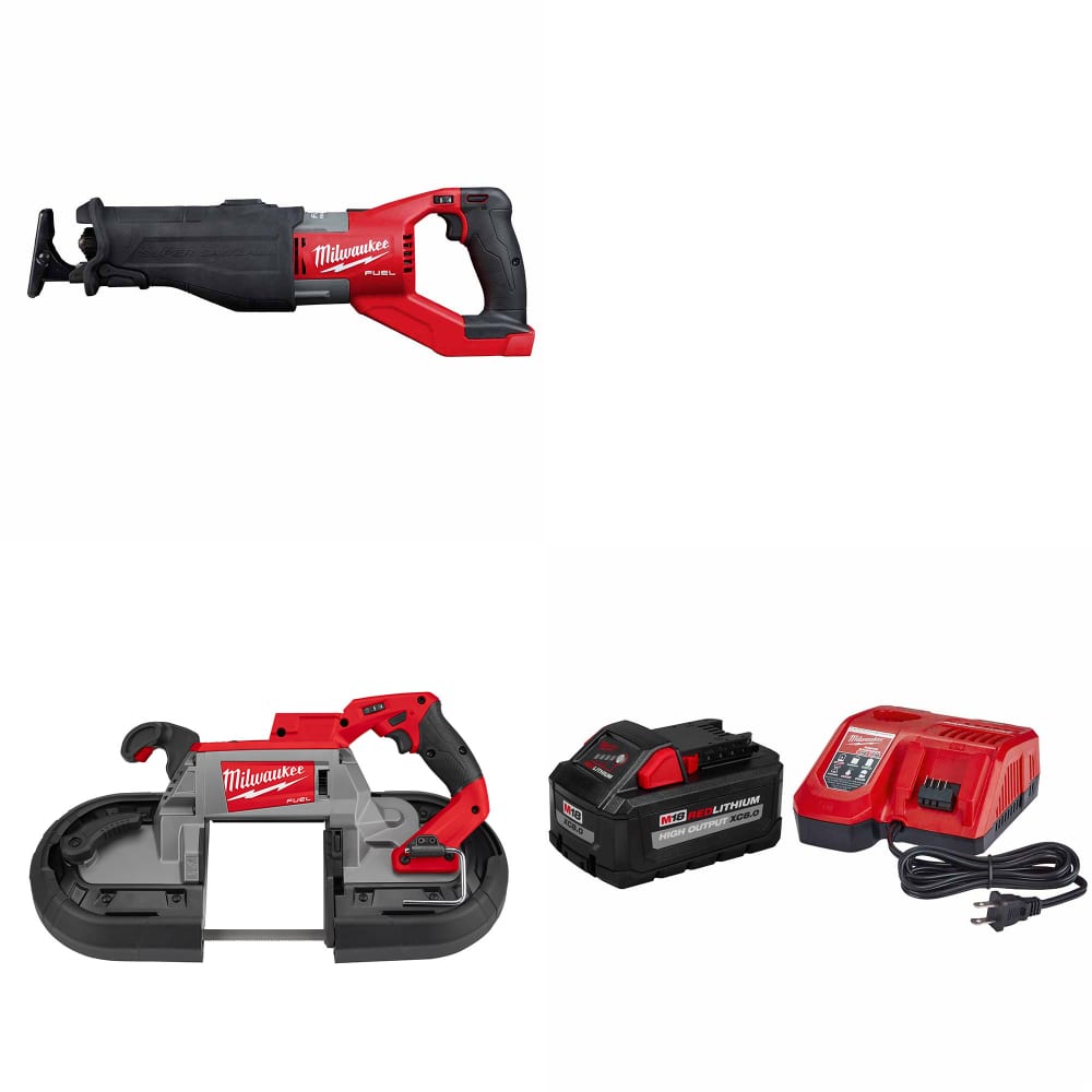 Milwaukee 2722-20 M18 FUEL SAWZALL W/ 2729S-20 Band Saw & FREE XC8.0 Starter Kit