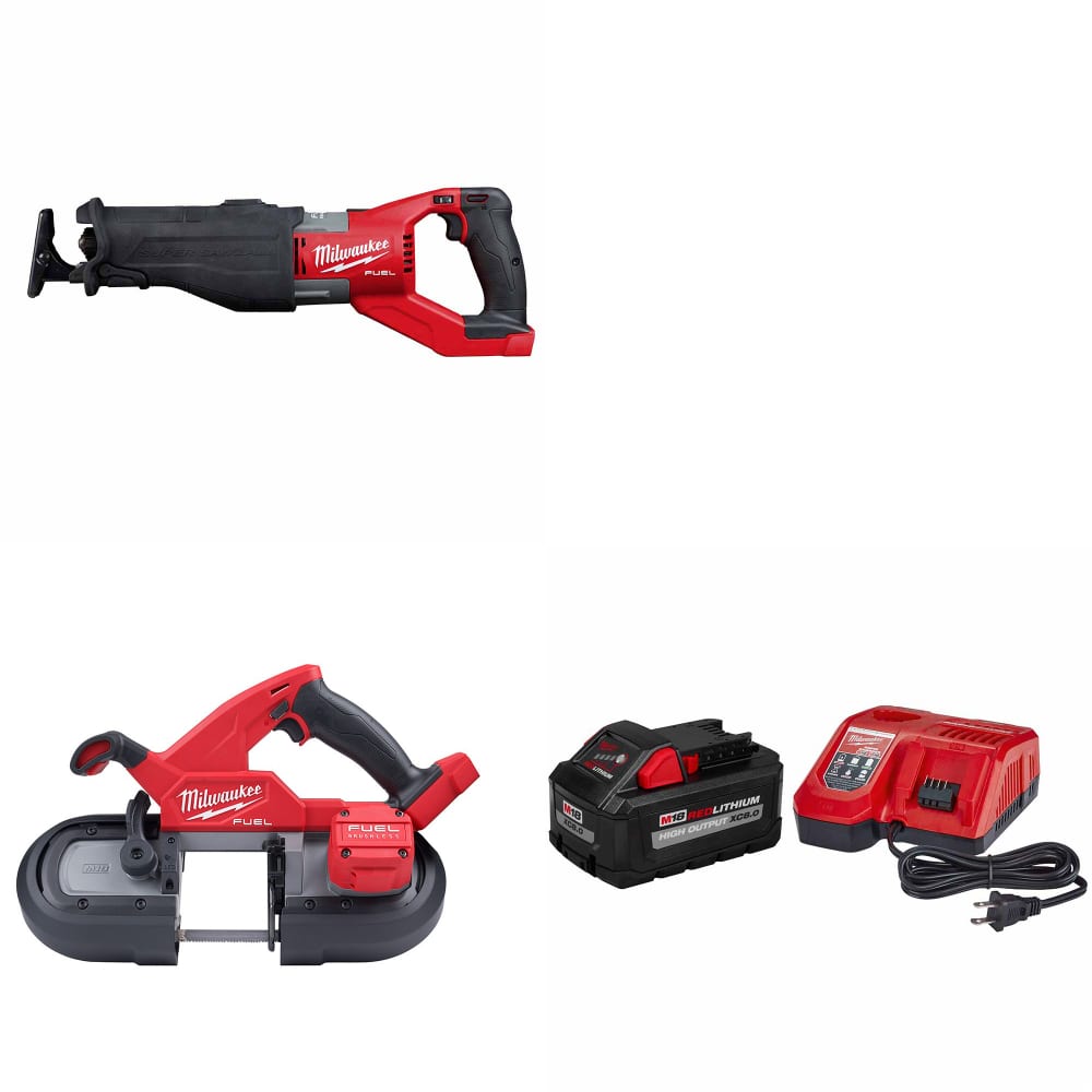 Milwaukee 2722-20 M18 FUEL SAWZALL W/ 2829S-20 Band Saw & FREE XC8.0 Starter Kit