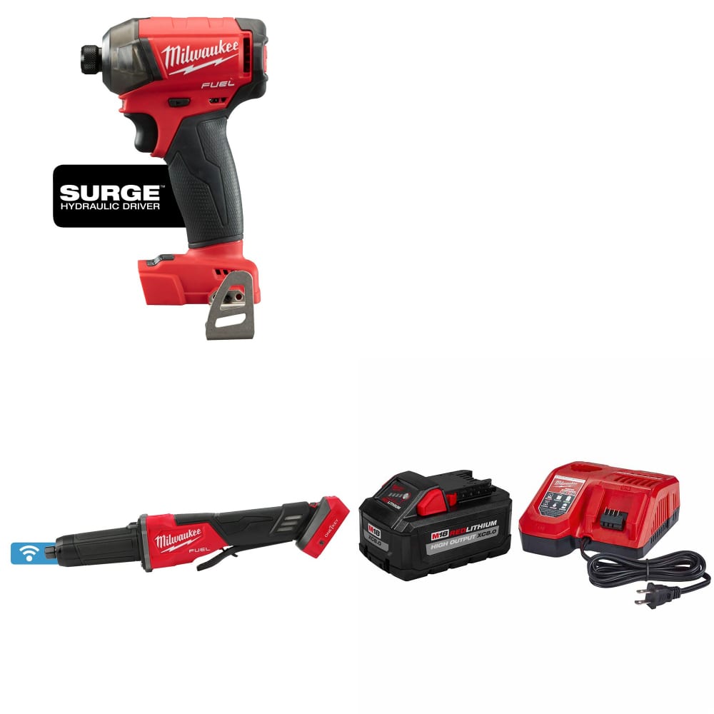 Milwaukee 2760-20 M18 FUEL Hex Driver W/ 2984-20 Die Grinder & FREE Starter Kit