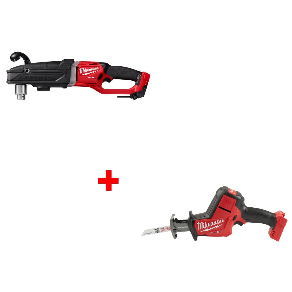 Milwaukee 2809-20 1/2 Right Angle Drill w/ FREE 2719-20 M18 FUEL Hackzall, Bare