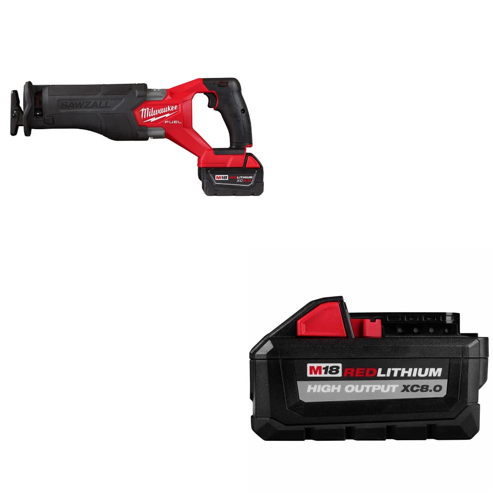 Milwaukee 2821-21 M18 FUEL Recip Saw Kit W/ FREE 48-11-1880 M18 XC8.0 BATTERY
