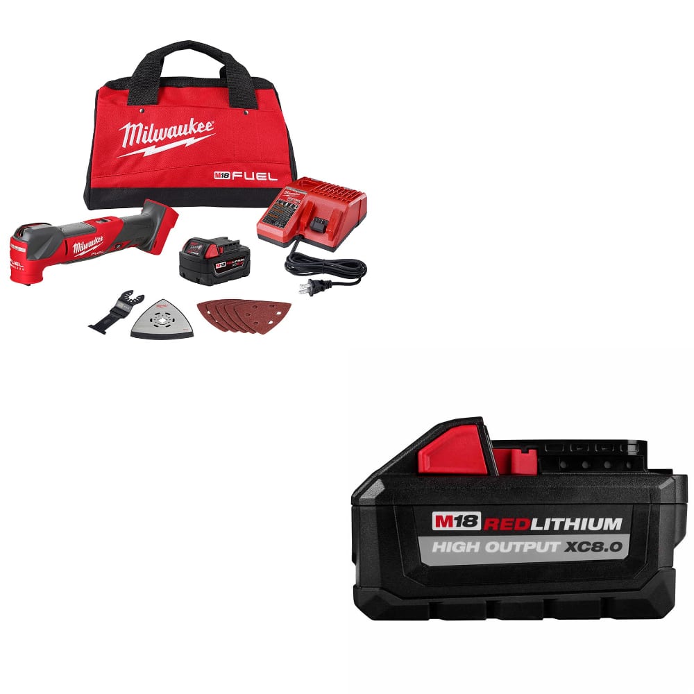 Milwaukee 2836-21 M18 FUEL Multi-Tool (Kit) W/ FREE 48-11-1880 M18 XC8.0 BATTERY