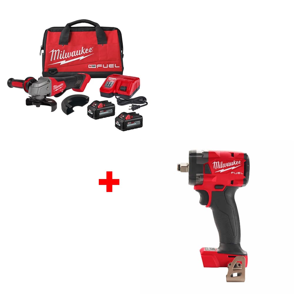 Milwaukee 2880-22 M18 FUEL Grinder Kit w/ FREE 2855-20 M18 1/2 Impact Wrench