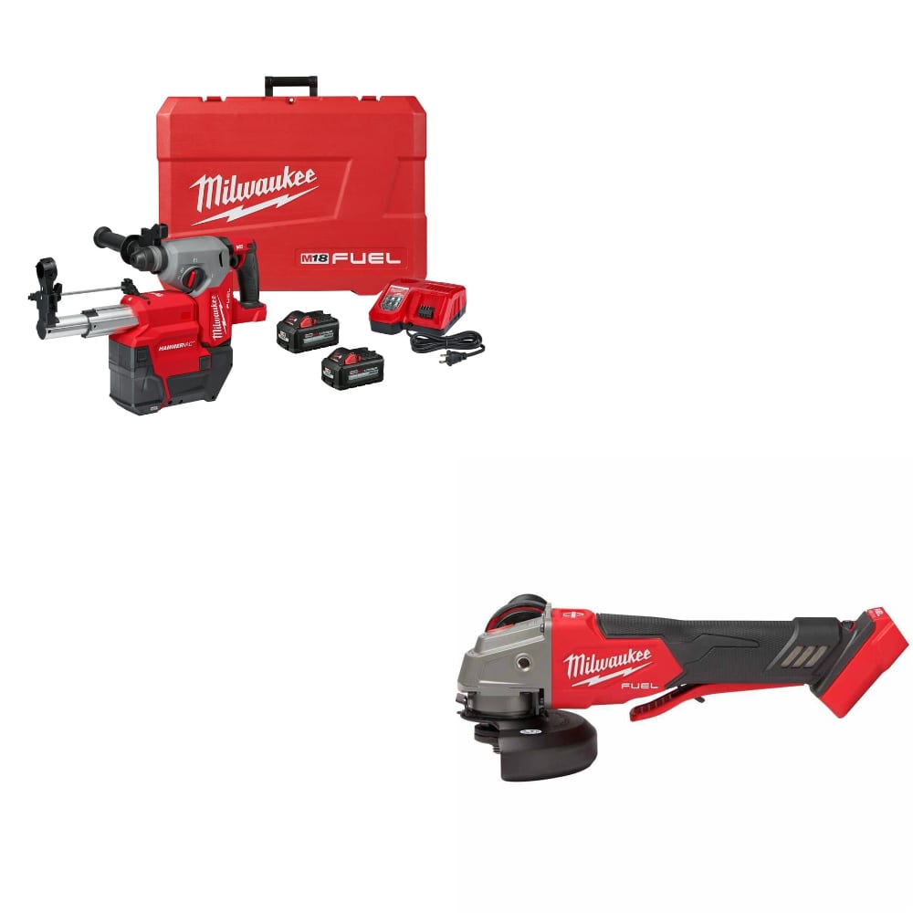 Milwaukee 2912-22DE M18 FUEL Rotary Hammer Kit W/ FREE 2888-20 M18 FUEL Grinder