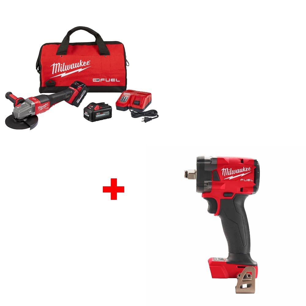 Milwaukee 2980-22 M18 FUEL Grinder Kit w/ FREE 2855-20 M18 1/2 Impact Wrench