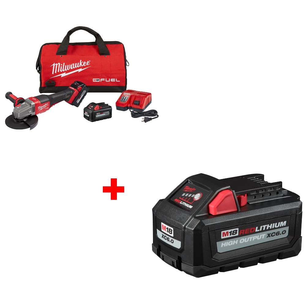 Milwaukee 2980-22 M18 4-1/2-6 Grinder Kit w/ FREE 48-11-1865 M18 Battery Pack