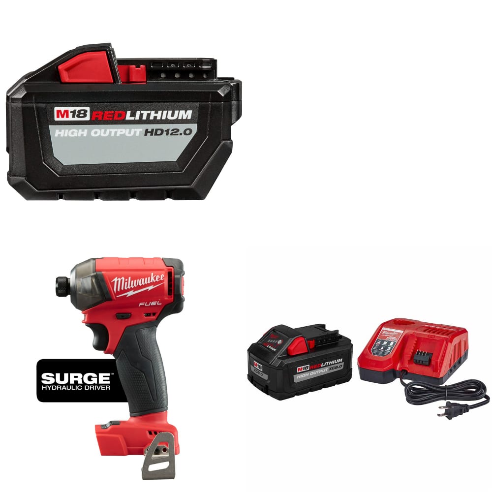 Milwaukee 48-11-1812 M18 Battery Pack W/ 2760-20 Hex Driver & FREE Starter Kit