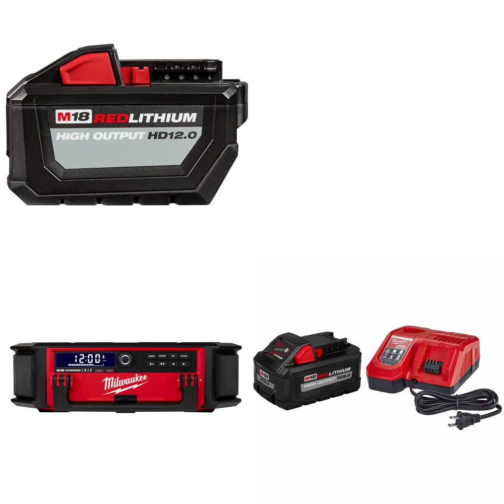 Milwaukee 48-11-1812 M18 Battery Pack W/ M18 Radio + Charger & FREE Starter Kit
