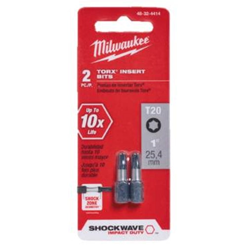Milwaukee 48-32-4414 T20 1” Insert Bit 2Pk