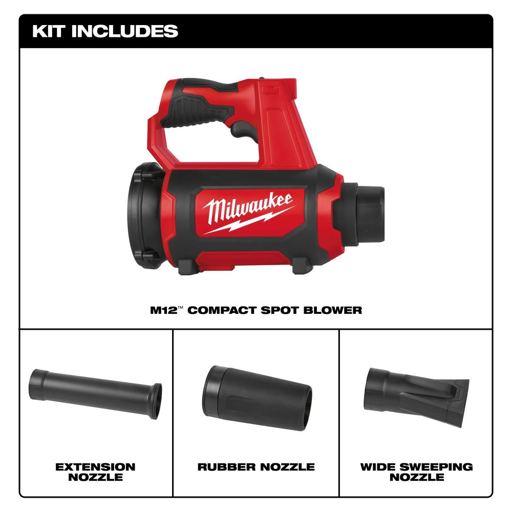 Milwaukee 0852-20 M12™ Compact Spot Blower, Bare Tool