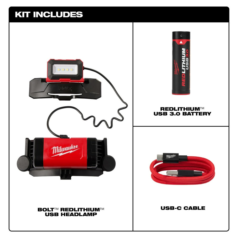 Milwaukee 2118-21 Bolt REDLITHIUM USB Headlamp