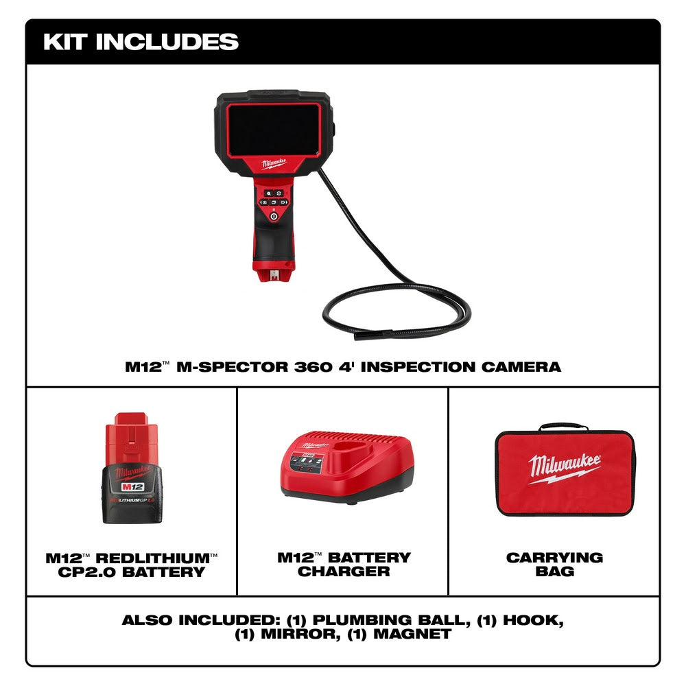 Milwaukee 2323-21 M12 M-Spector 360 4 Inspection Camera