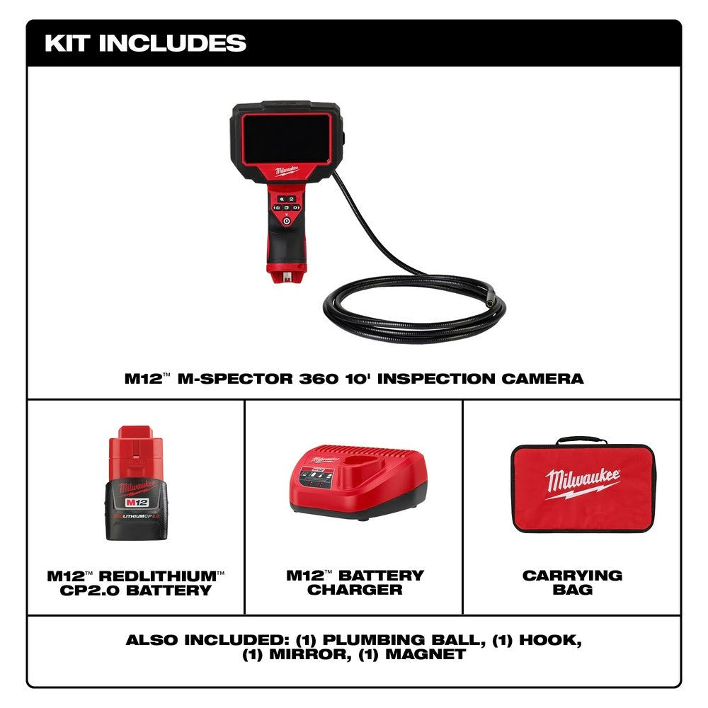 Milwaukee 2324-21 M12 M-Spector 360 10 Inspection Camera