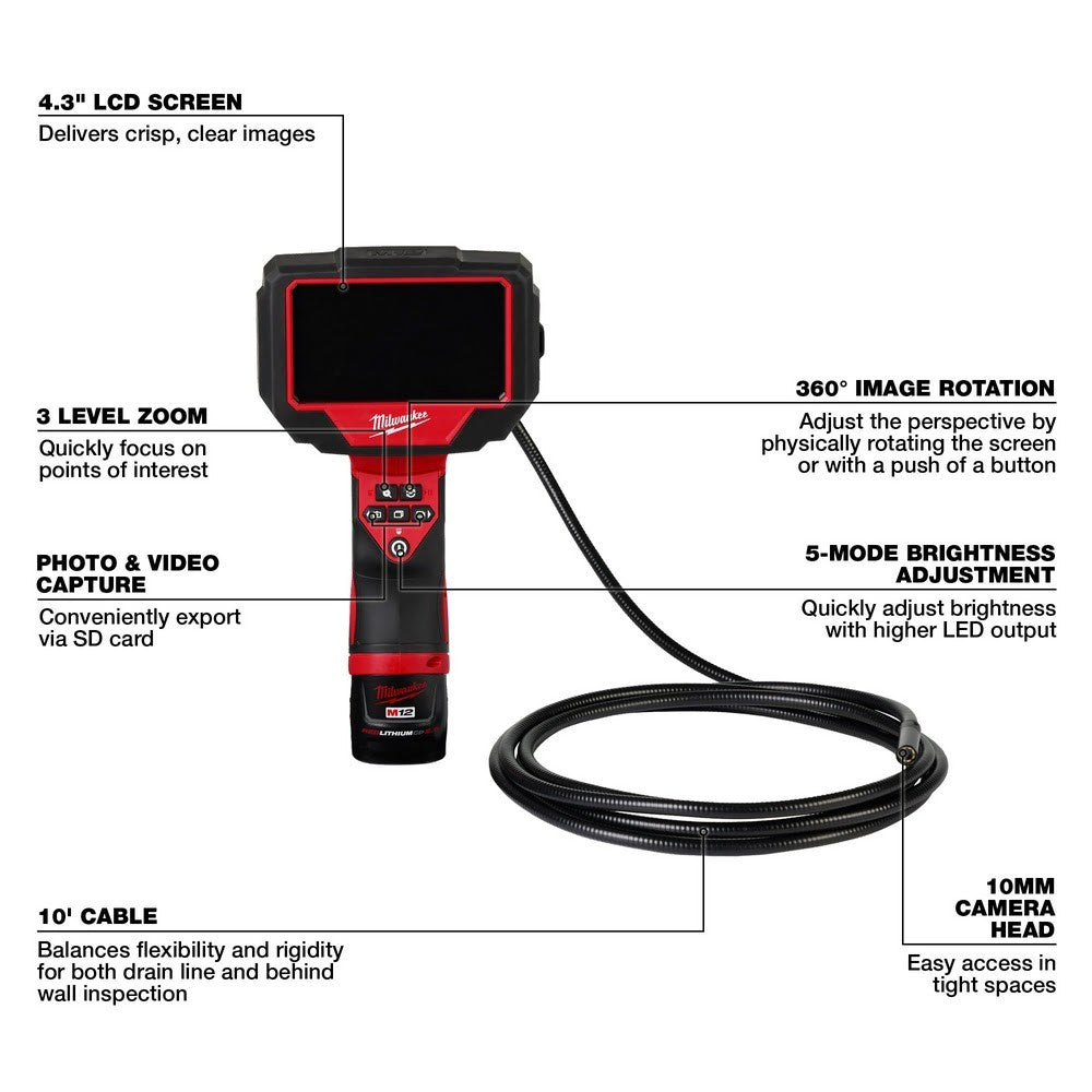 Milwaukee 2324-21 M12 M-Spector 360 10 Inspection Camera