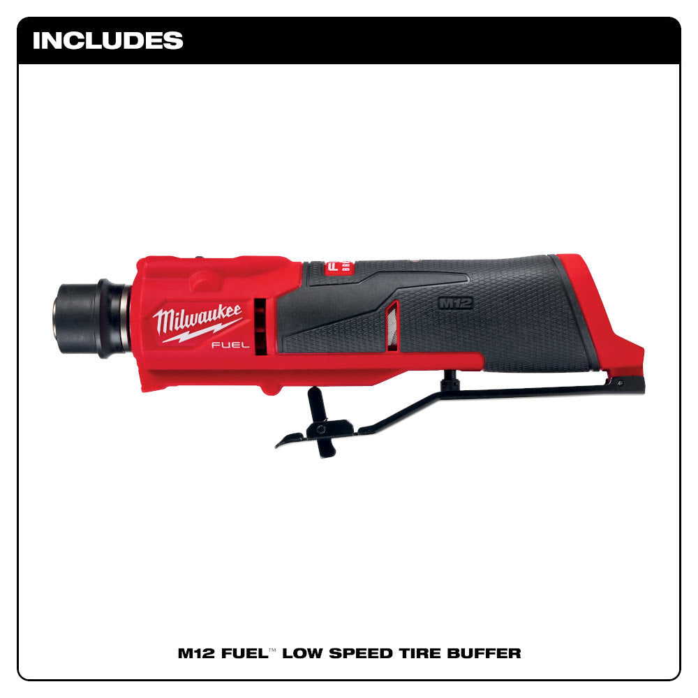 Milwaukee 2409-20 M12 FUEL 12V Li-Ion Brushless Low Speed Tire Buffer, Bare Tool