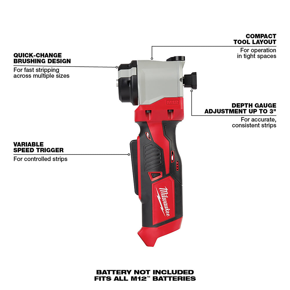 Milwaukee 2435-20 M12 Cable Stripper (Tool-Only)