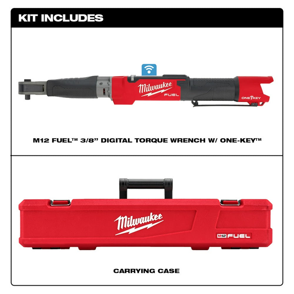 Milwaukee 2465-20 M12 FUEL 3/8 Digital Torque Wrench w/ ONE-KEY Bare Tool
