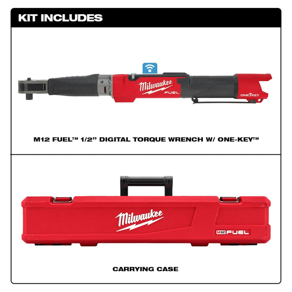 Milwaukee 2466-20 M12 FUEL 1/2 Digital Torque Wrench w/ ONE-KEY, Bare Tool