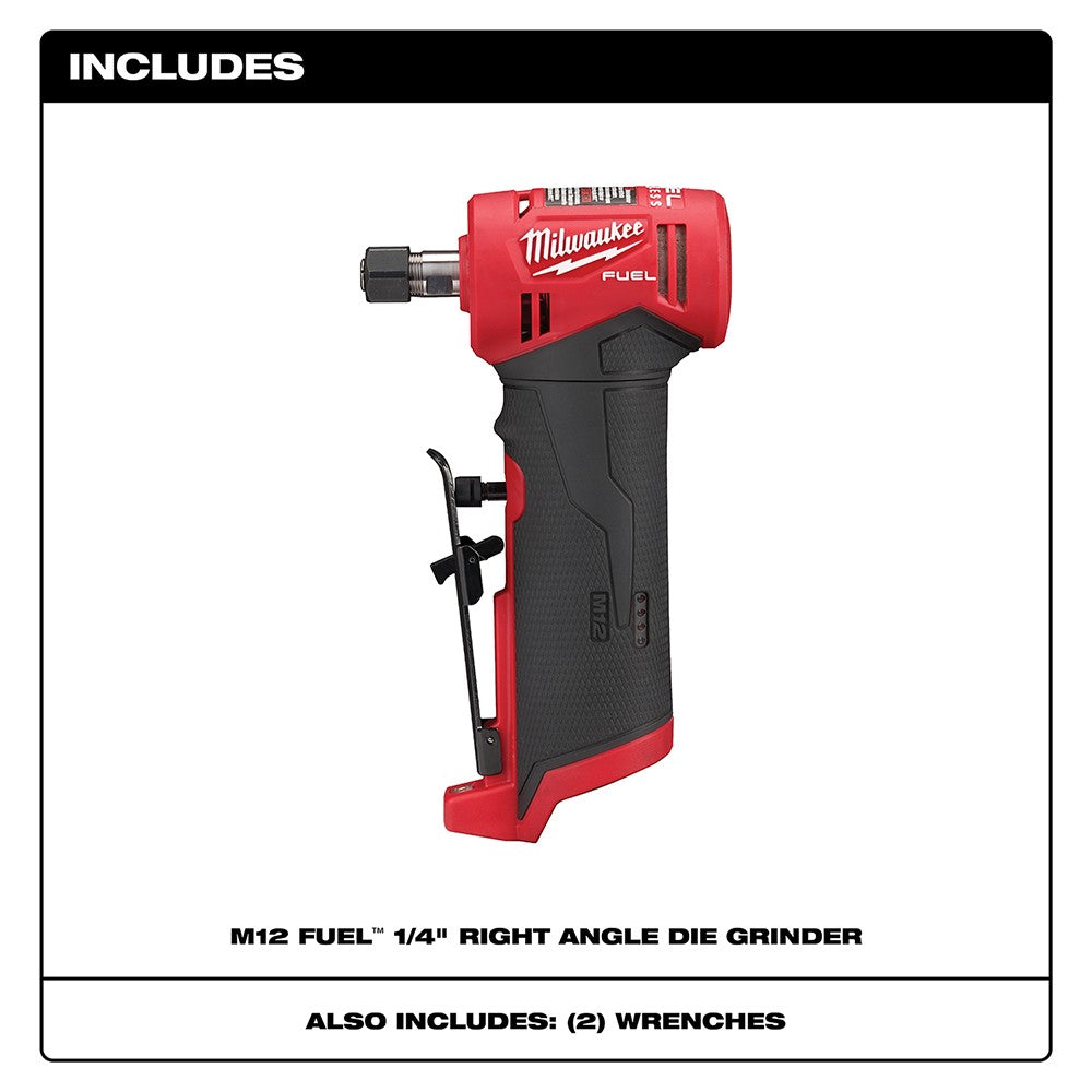 Milwaukee 2485-20 M12 FUEL Right Angle Die Grinder, Bare