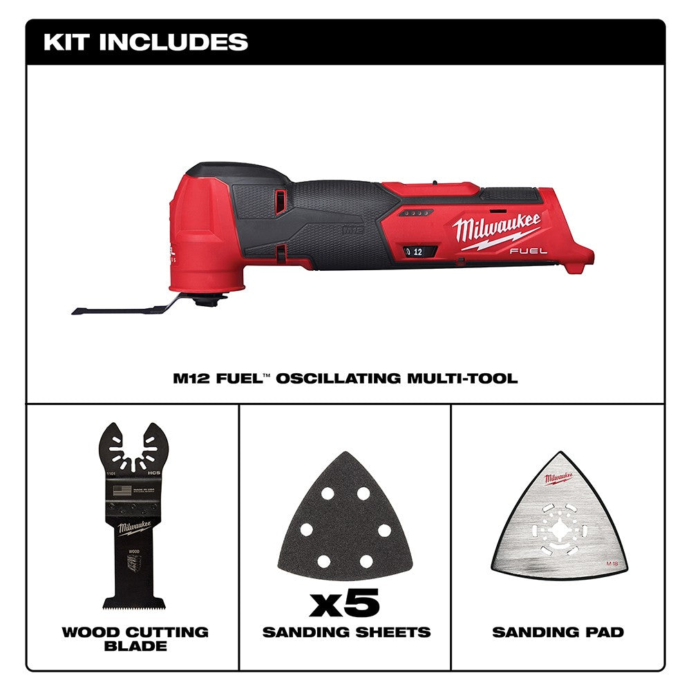 Milwaukee 2526-20 M12 FUEL™ Oscillating Multi-Tool, Bare