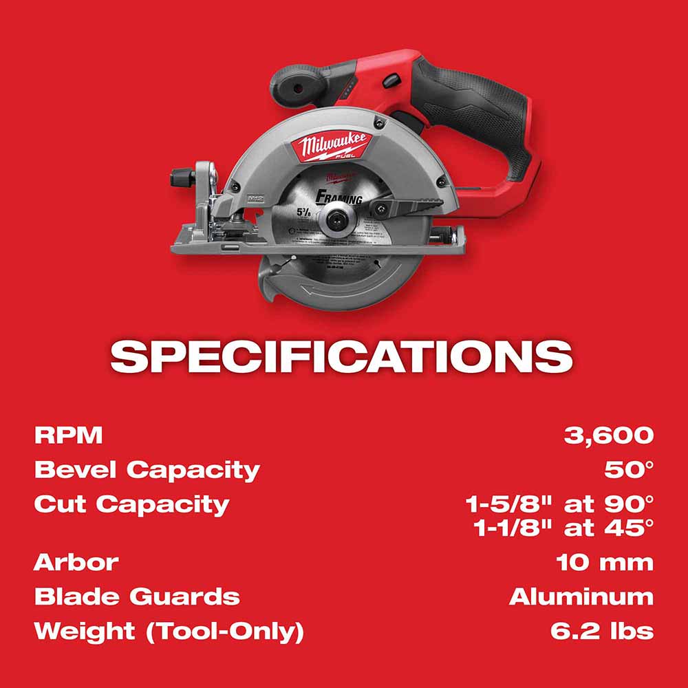 Milwaukee 2530-20 M12 FUEL 5-3/8 Circular Saw, Tool Only