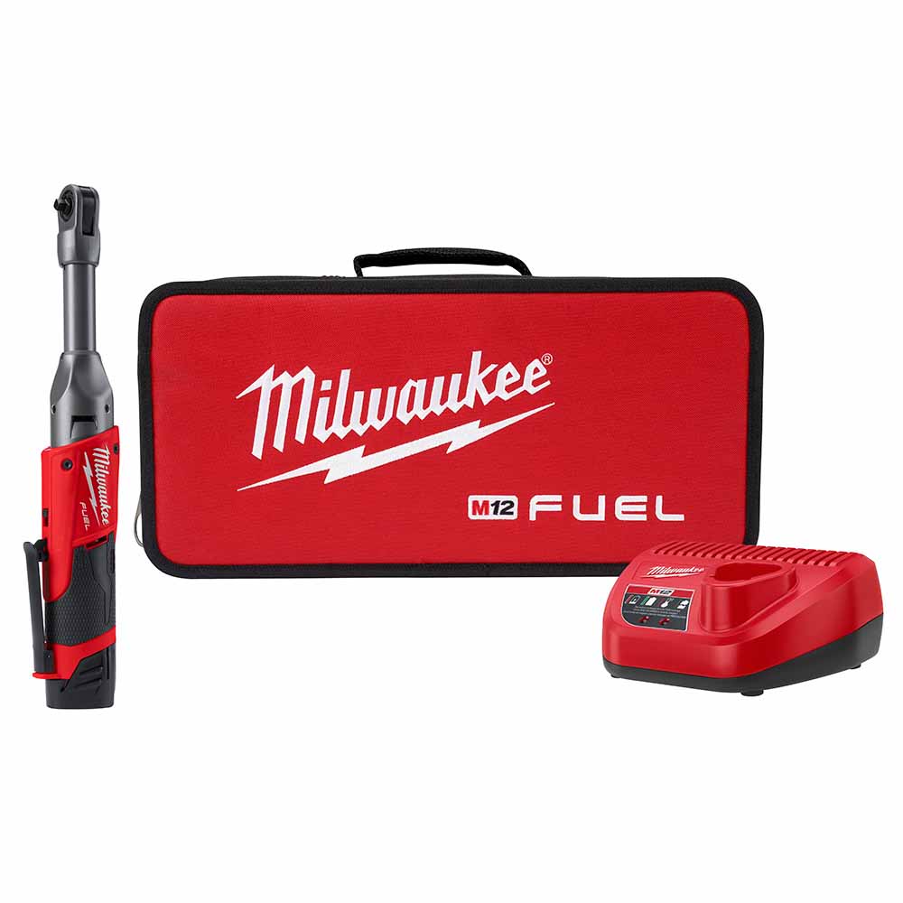 Milwaukee 2559-21 M12 FUEL 1/4 Extended Reach Ratchet 1 Battery Kit