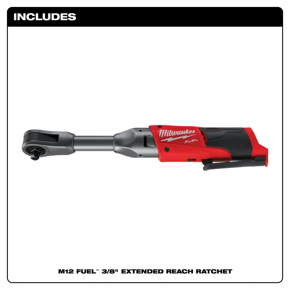Milwaukee 2560-20 M12 FUEL 3/8 Extended Reach Ratchet, Bare Tool