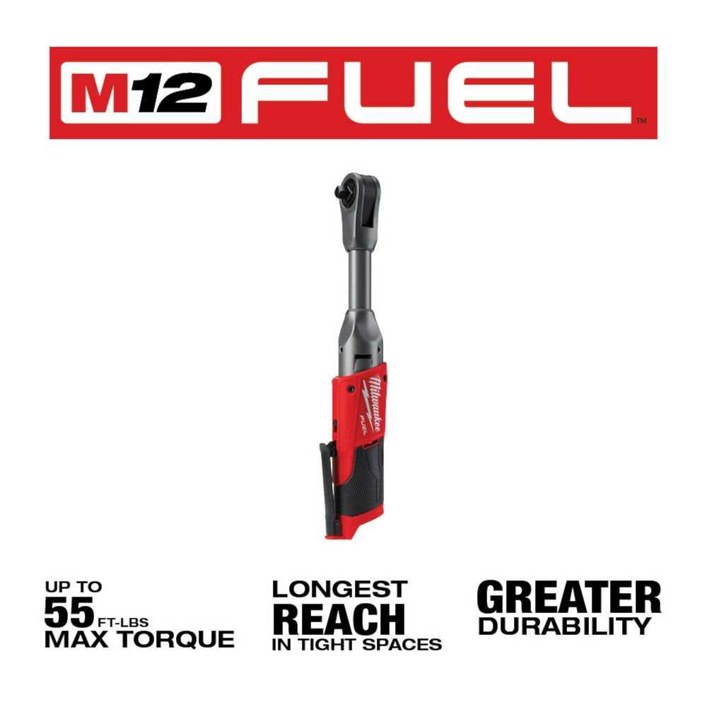 Milwaukee 2560-20 M12 FUEL 3/8 Extended Reach Ratchet, Bare Tool