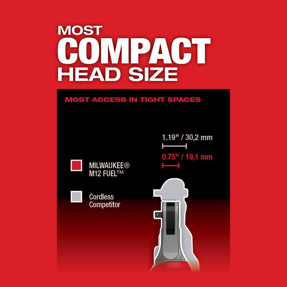 Milwaukee 2566-20 M12 FUEL™ 1/4 High Speed Ratchet, Bare Tool