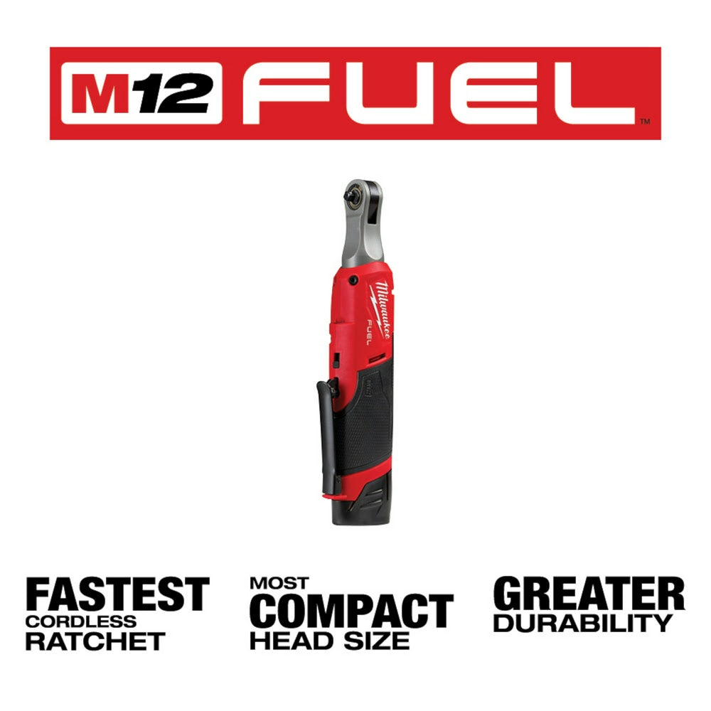 Milwaukee 2566-22 M12 FUEL™ 1/4 High Speed Ratchet Kit