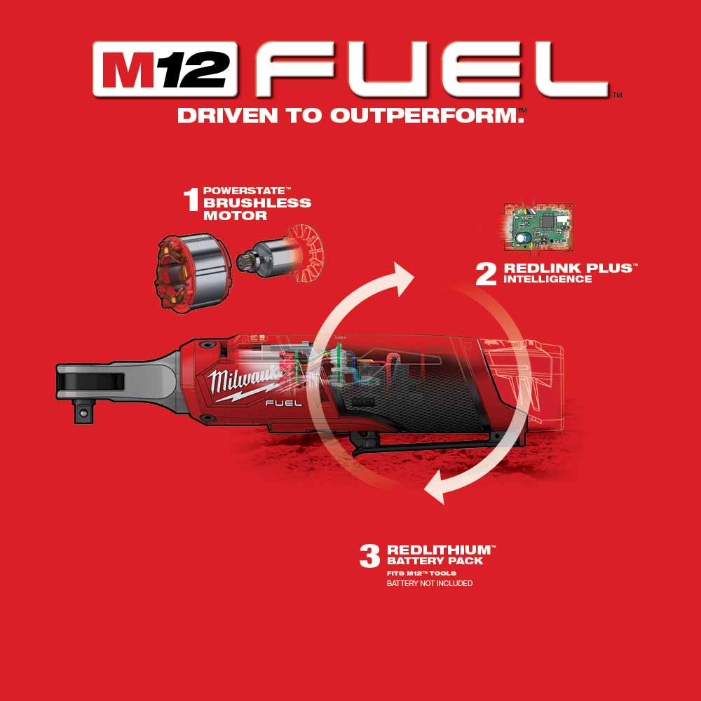 Milwaukee 2567-20 M12 FUEL™ 3/8 High Speed Ratchet (Bare Tool)
