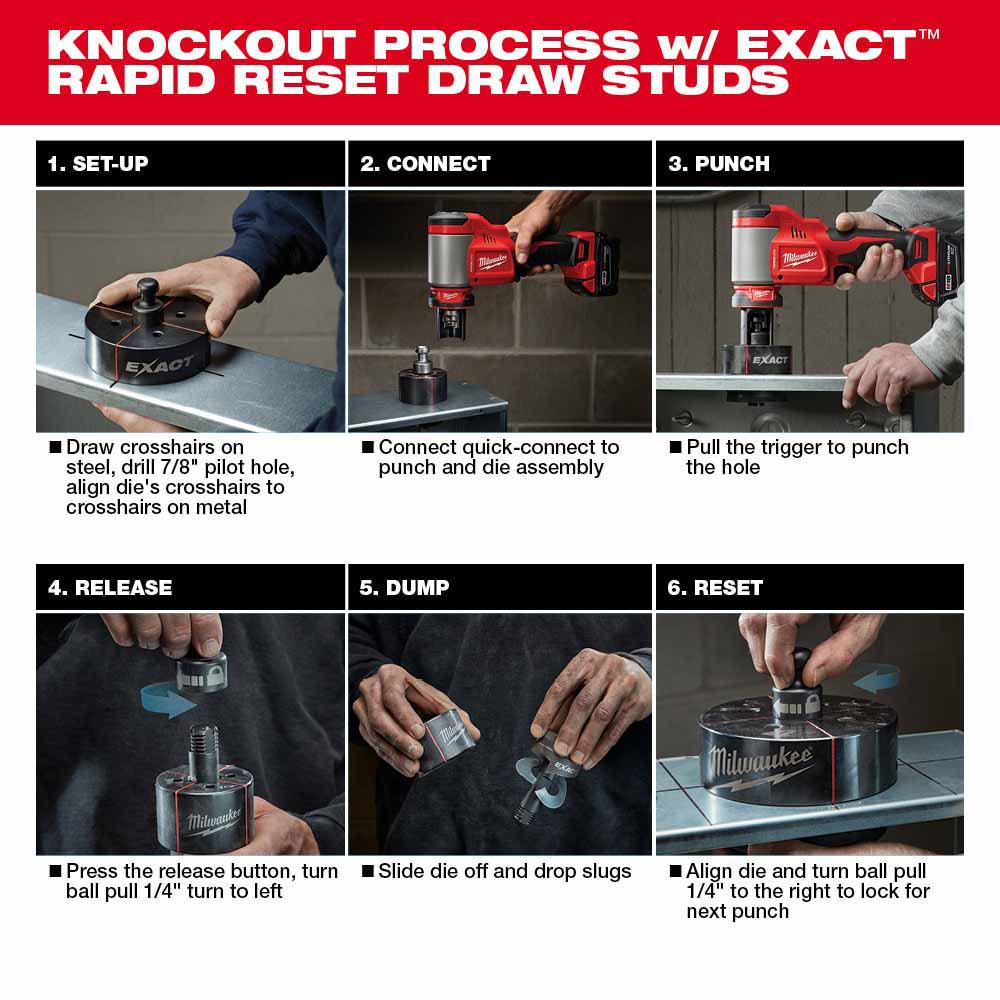 Milwaukee 2676-22 FORCELOGIC M18 10-Ton Knockout Tool 1/2 to 2 Kit