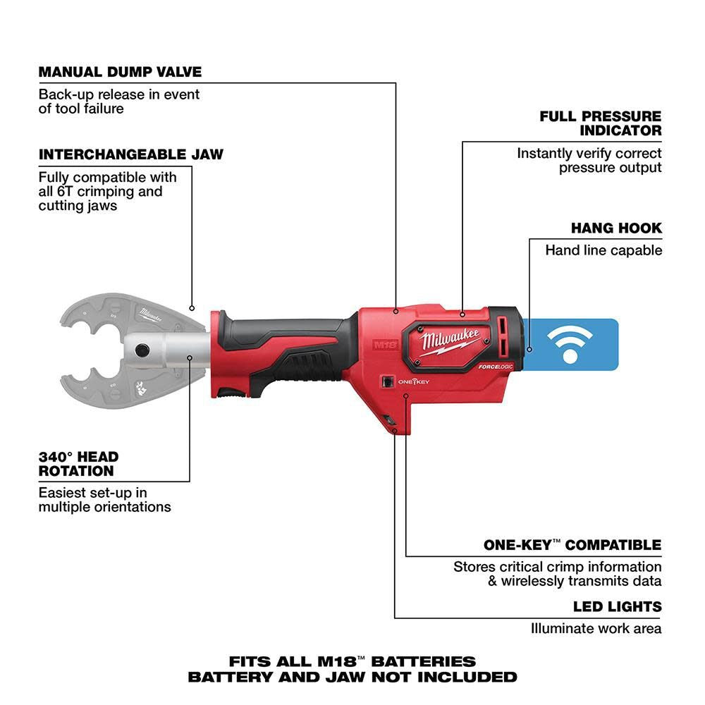 Milwaukee 2678-20 M18 FORCE LOGIC 6T Utility Crimper