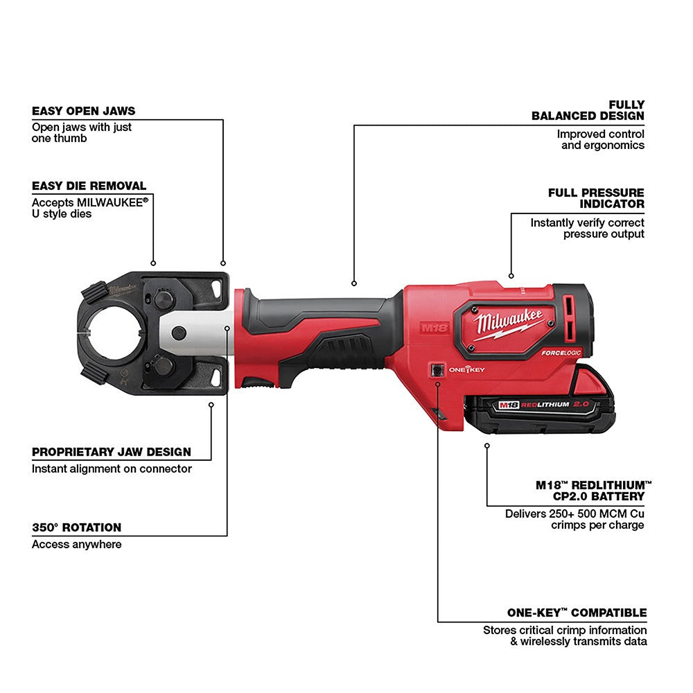 Milwaukee 2679-22 M18 FORCE LOGIC 600 MCM Crimper