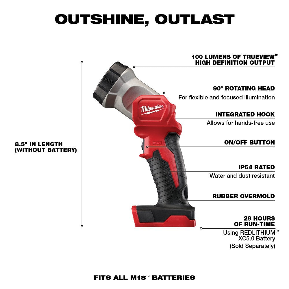 Milwaukee 2696-24 M18 Cordless Combo Compact Hammer Drill/Sawzall/1/4 Hex Impact Driver/Work Light/Charger/2 Battery