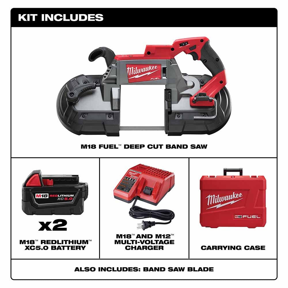 Milwaukee 2729-22 M18 FUEL Deep Cut Band Saw 2 Battery Kit