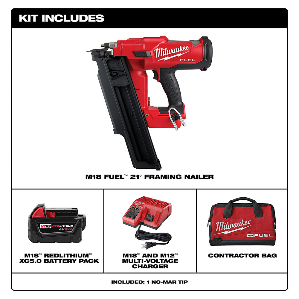 Milwaukee 2744-21 M18 FUEL™ 21 Degree Framing Nailer Kit
