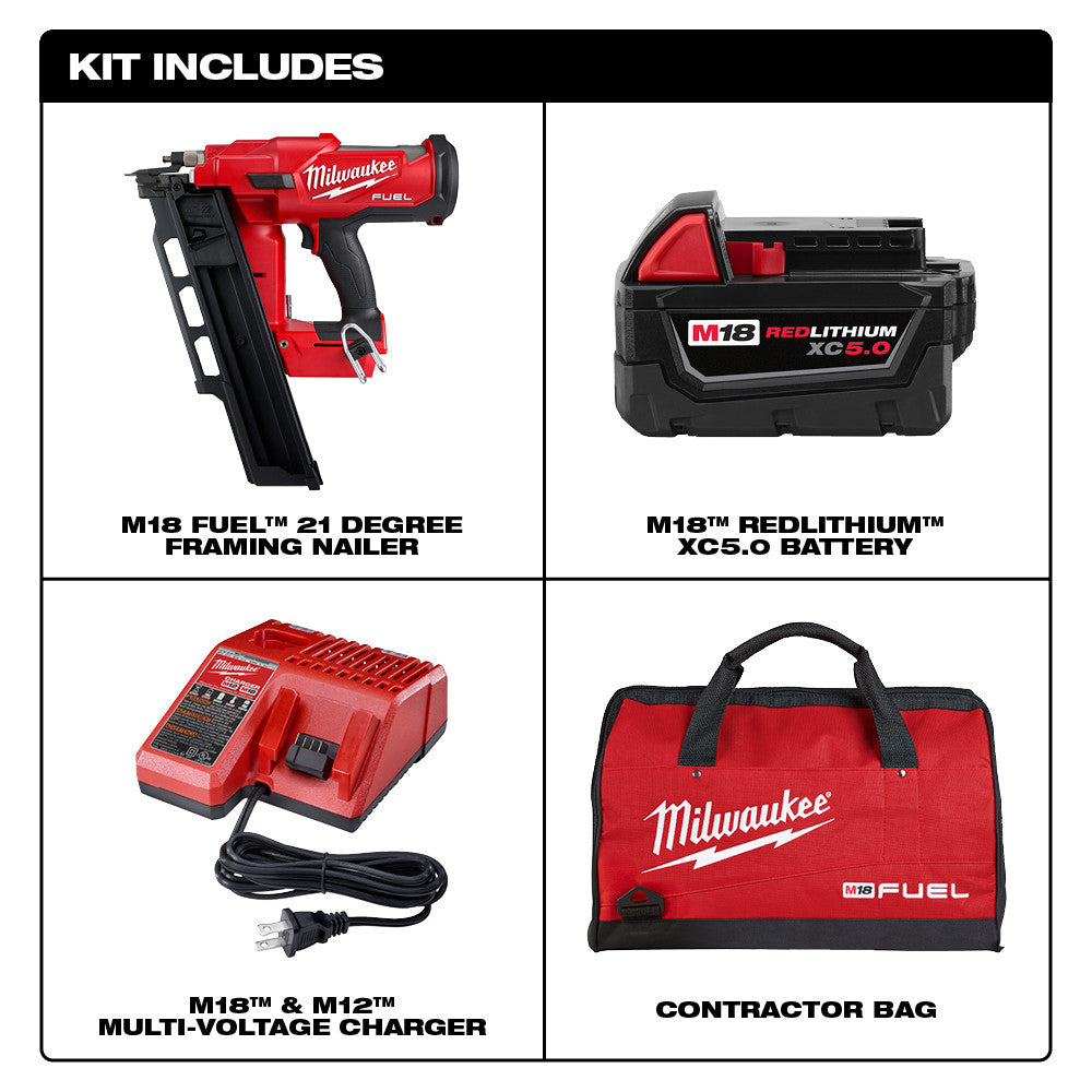 Milwaukee 2744-21 M18 FUEL™ 21 Degree Framing Nailer Kit