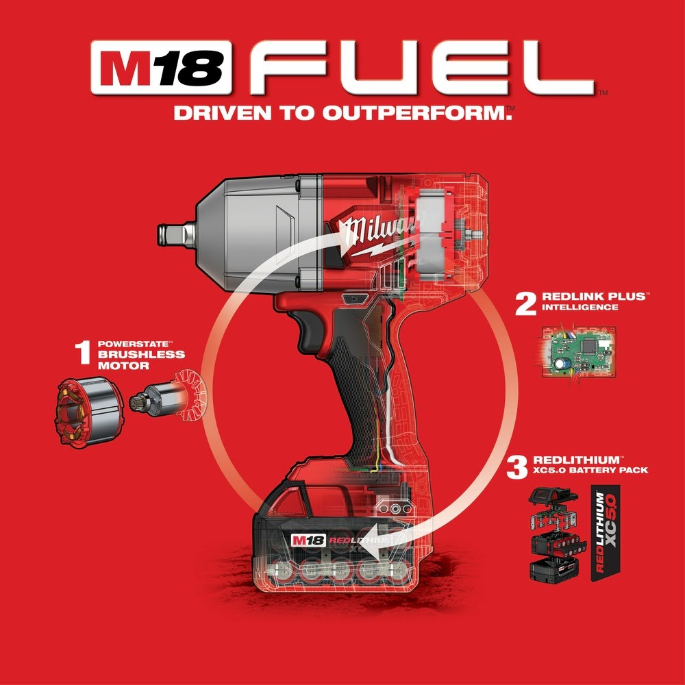 Milwaukee 2767-22GR M18 FUEL HTIW w/ Grease Gun Kit