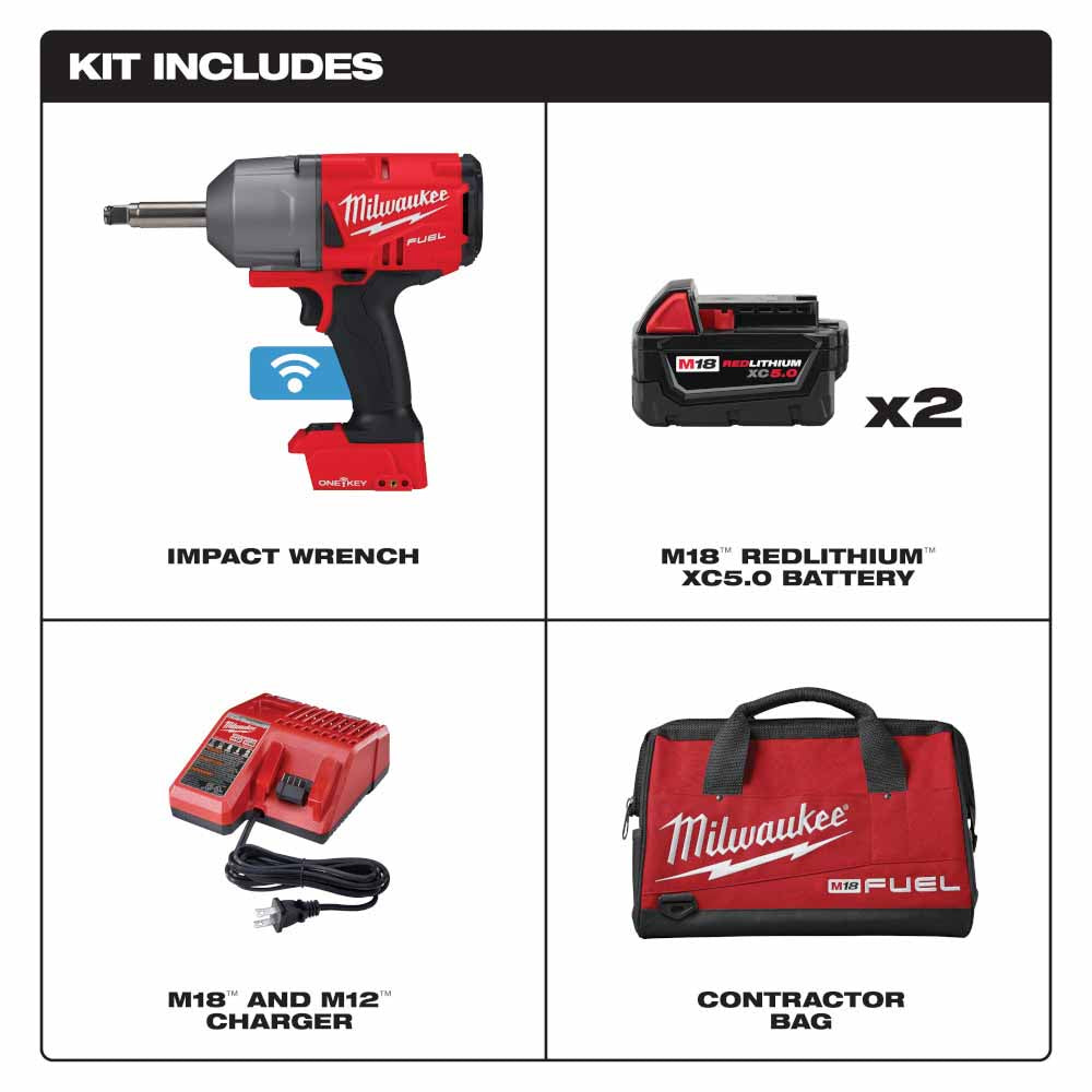 Milwaukee 2769-22 M18 FUEL 1/2 Ext. Anvil Controlled Torque Impact Wrench w/ONE-KEY Kit
