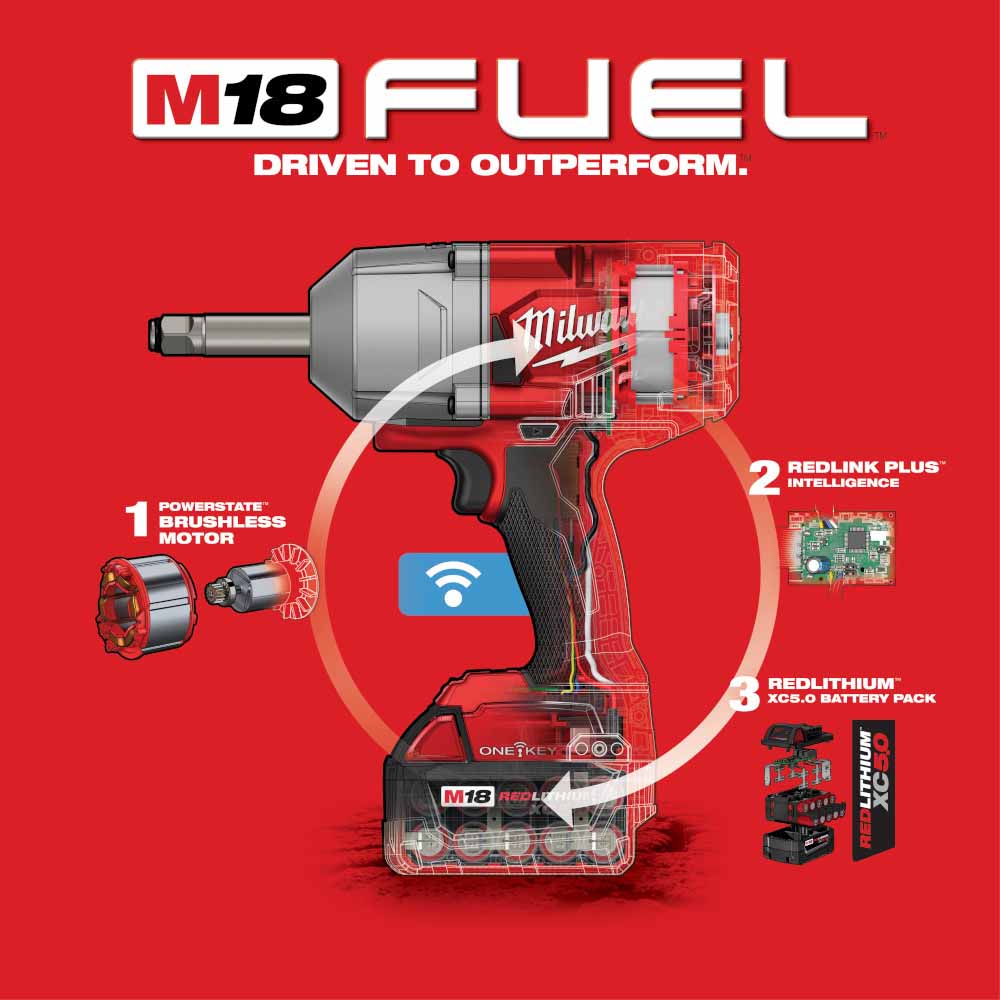 Milwaukee 2769-22 M18 FUEL 1/2 Ext. Anvil Controlled Torque Impact Wrench w/ONE-KEY Kit