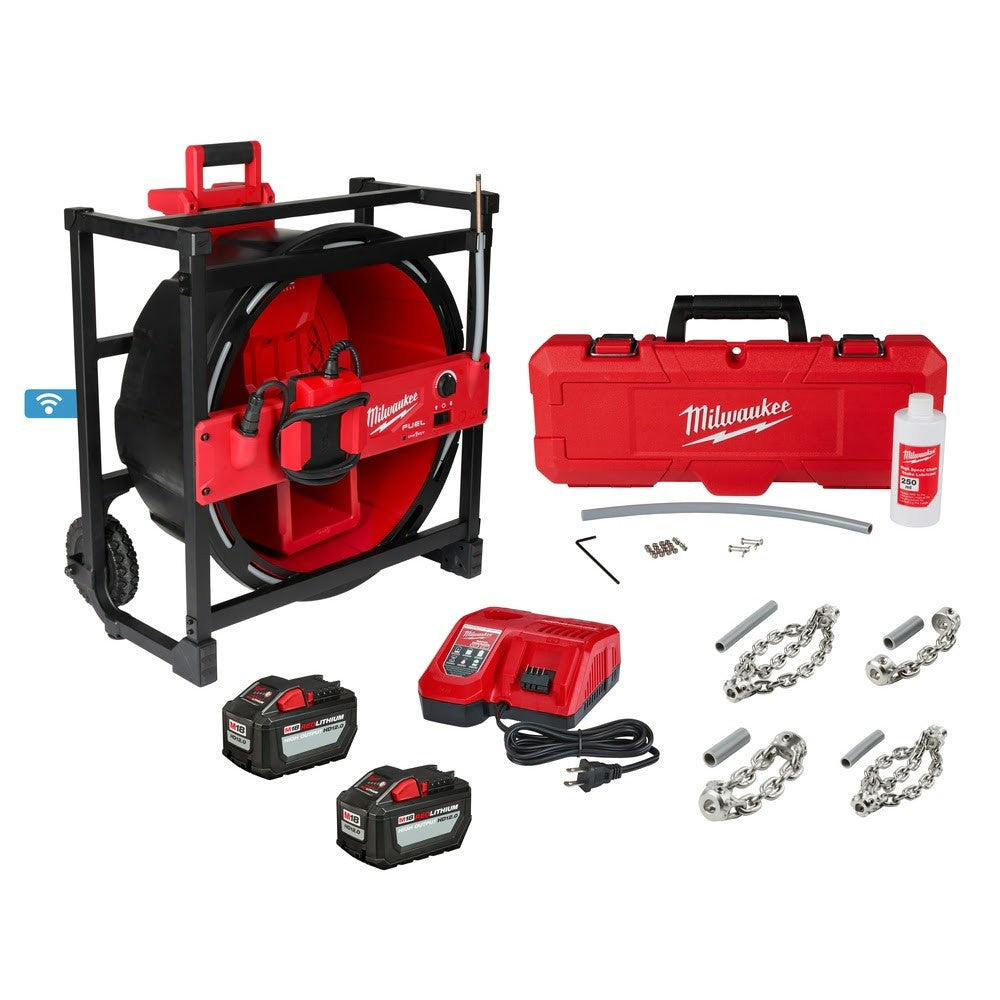 Milwaukee 2819-22 M18 FUEL High Speed Chain Snake for 1-1/2 – 4 Pipes