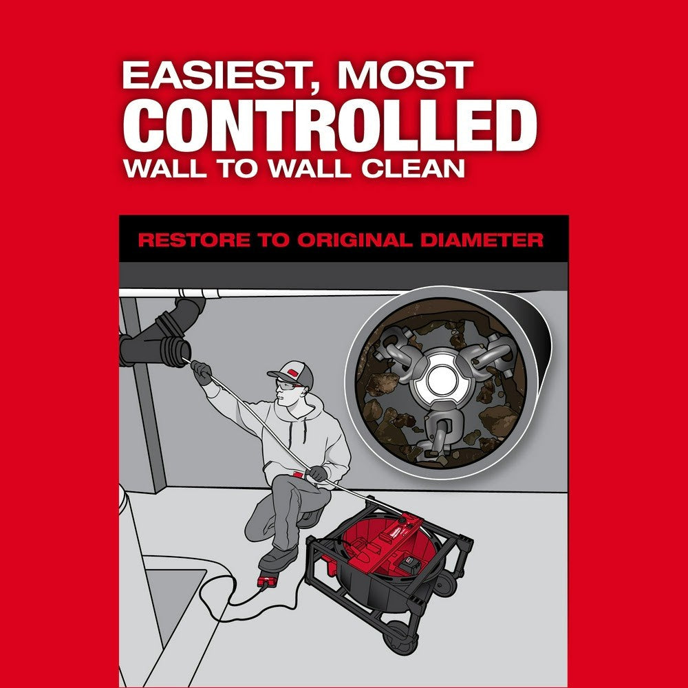 Milwaukee 2819-22 M18 FUEL High Speed Chain Snake for 1-1/2 – 4 Pipes