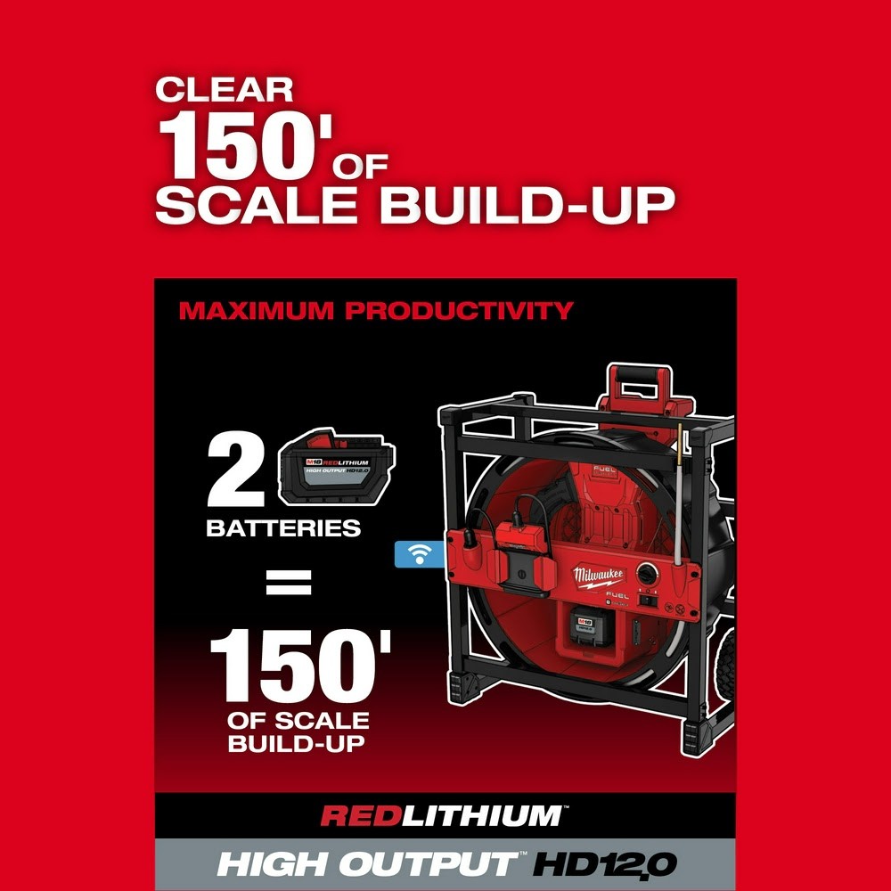 Milwaukee 2819-22 M18 FUEL High Speed Chain Snake for 1-1/2 – 4 Pipes