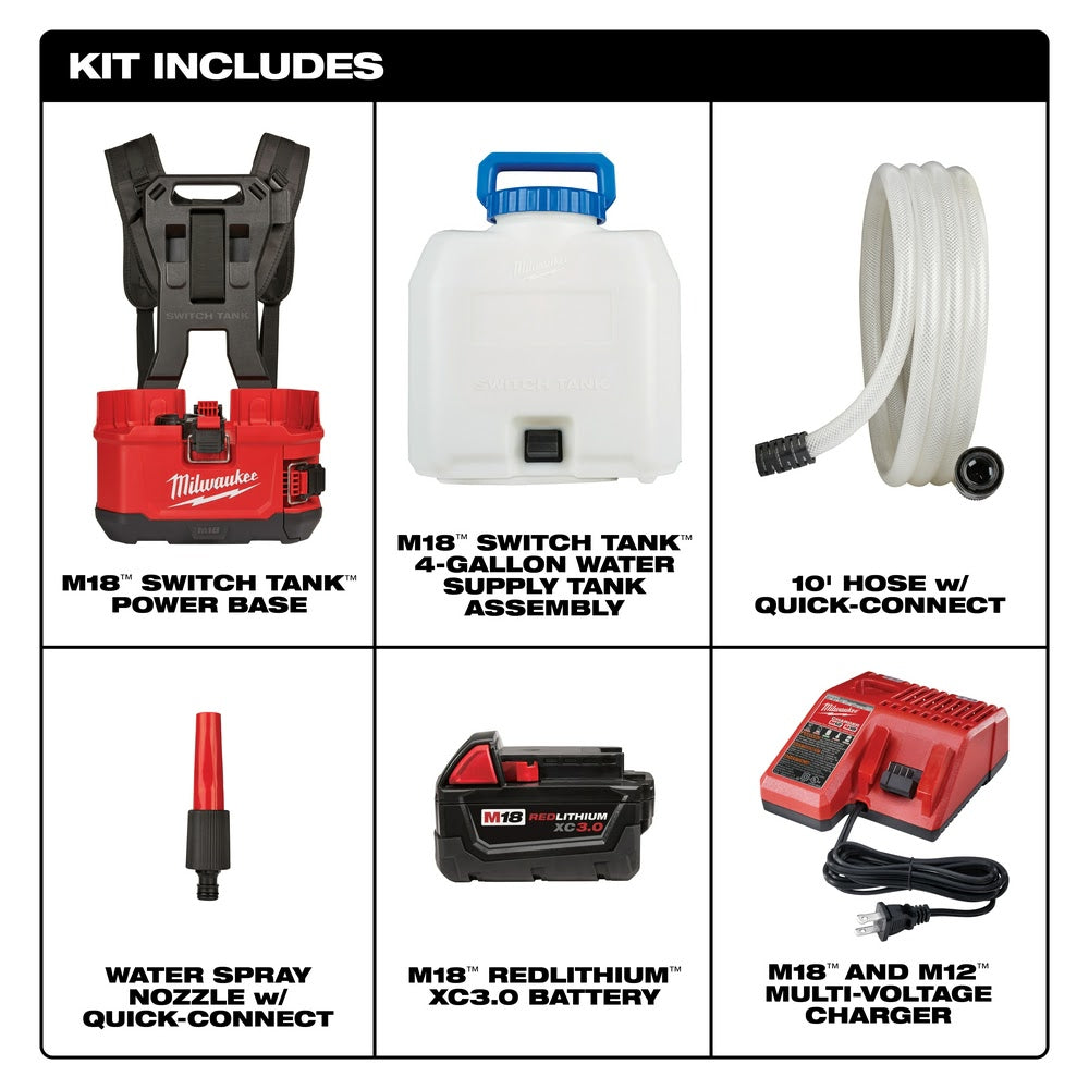 Milwaukee 2820-21WS M18 SWITCH TANK 4-Gallon Backpack Water Supply Kit